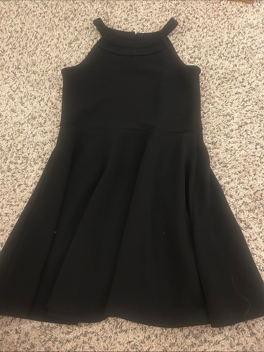 Place Little Girls' Black Halter Fit-and-Flare Formal Dress